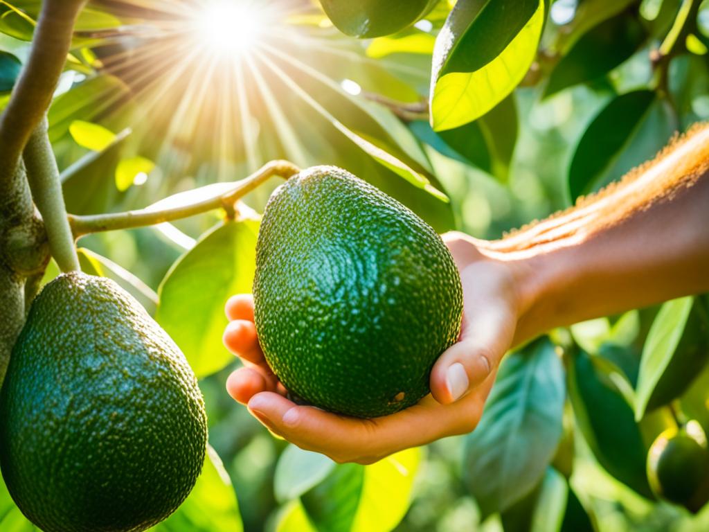 Harvesting homegrown avocados
