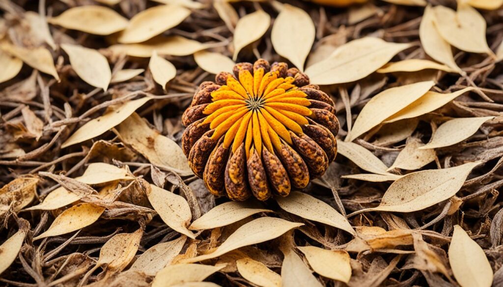 Zinnia seed pod drying